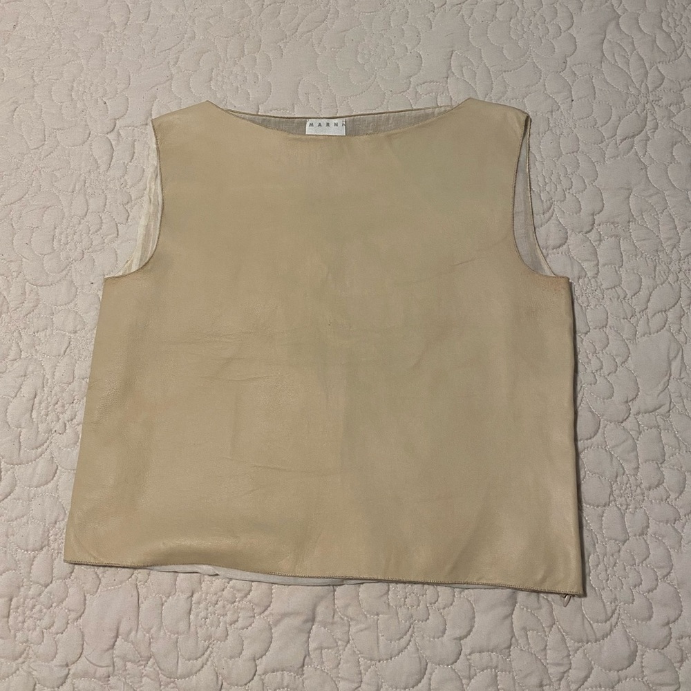MARNI women’s leather sleeveless shirt sz 40